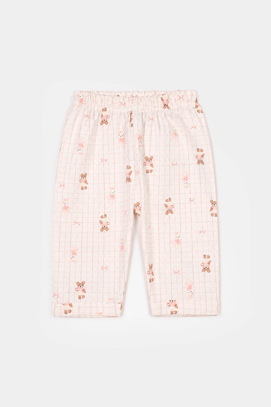 Infant Girls Linen Viscose Nightwear Teddy - Off White