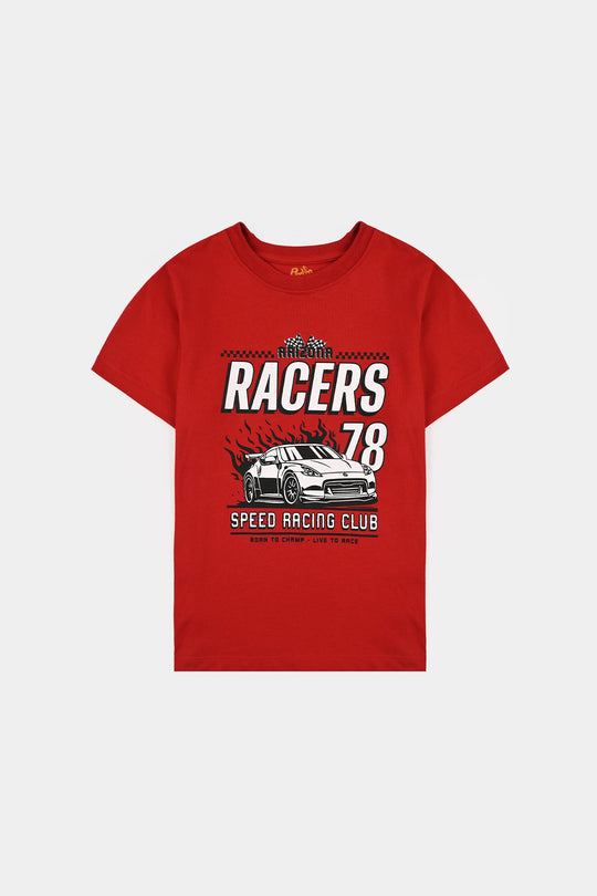 Boys Poly Cotton Jersey Night Suit Racers