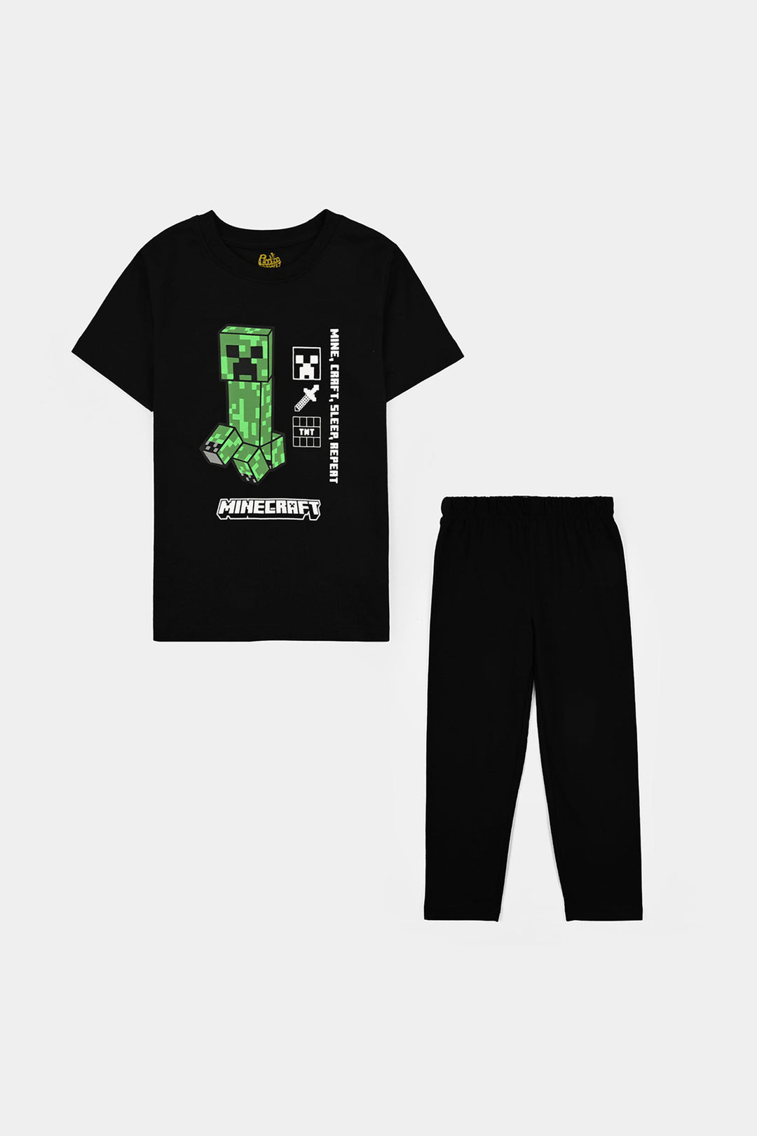 Boys Poly Cotton Jersey Night Suit Game-Jet Black