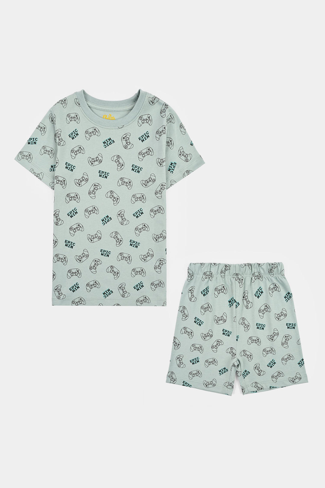 Boys Poly Cotton Jersey Night Suit EPIC WIN- Grey Mist