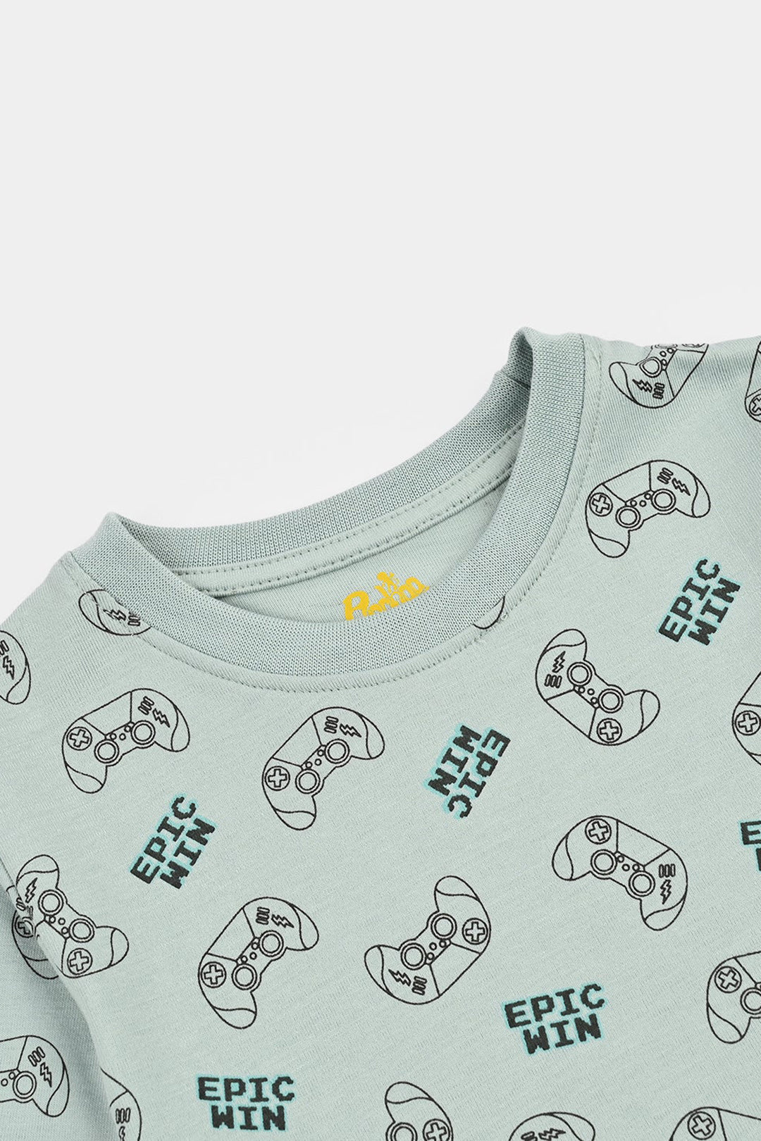 Boys Poly Cotton Jersey Night Suit EPIC WIN- Grey Mist