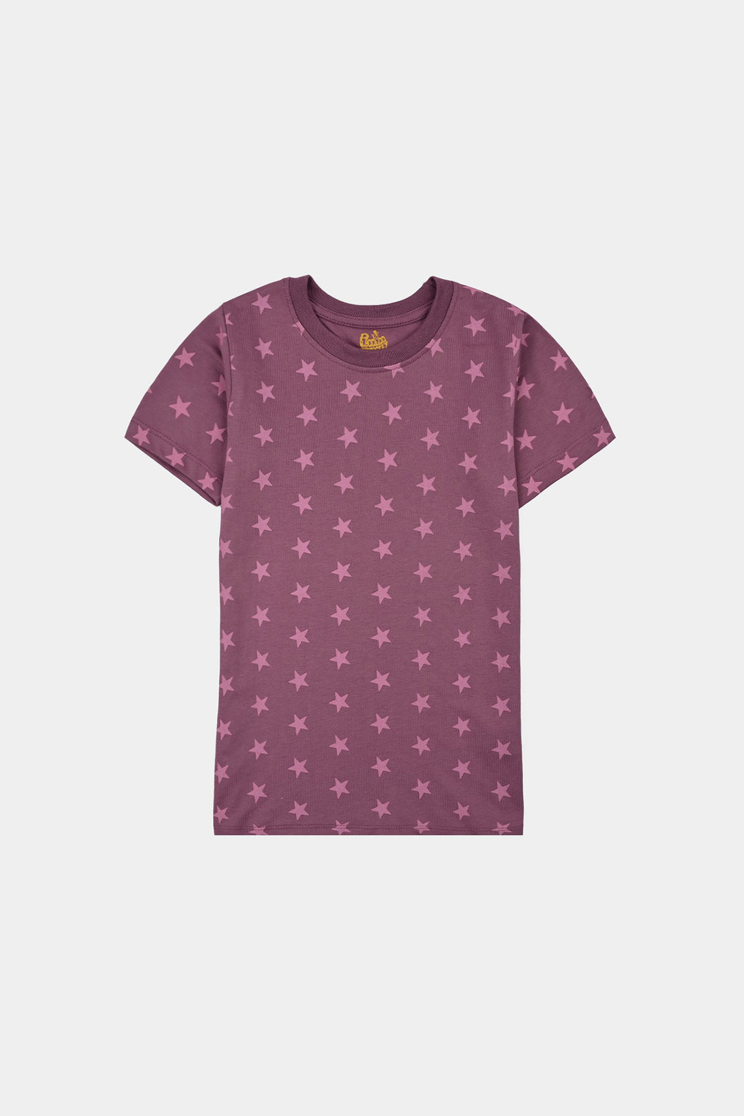 Girls Poly Cotton Jersey Night Suit Stars-Purple
