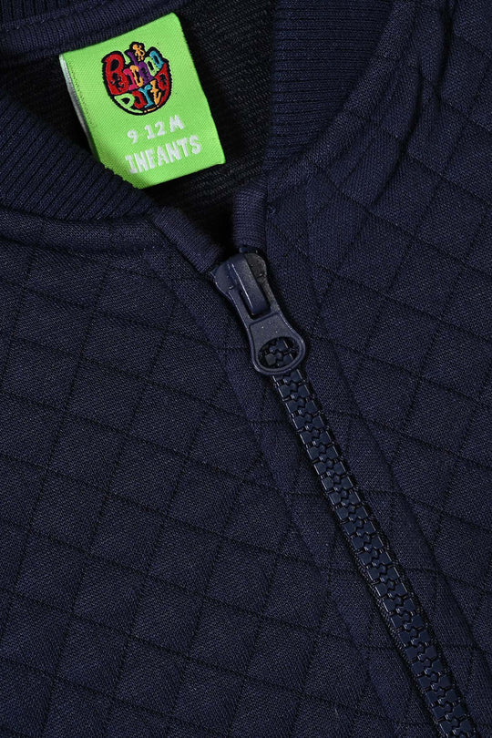 Infant Boys Quilted Jacket Bomber-BLUE
