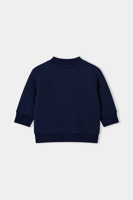 Infant Boys Quilted Jacket Bomber-BLUE