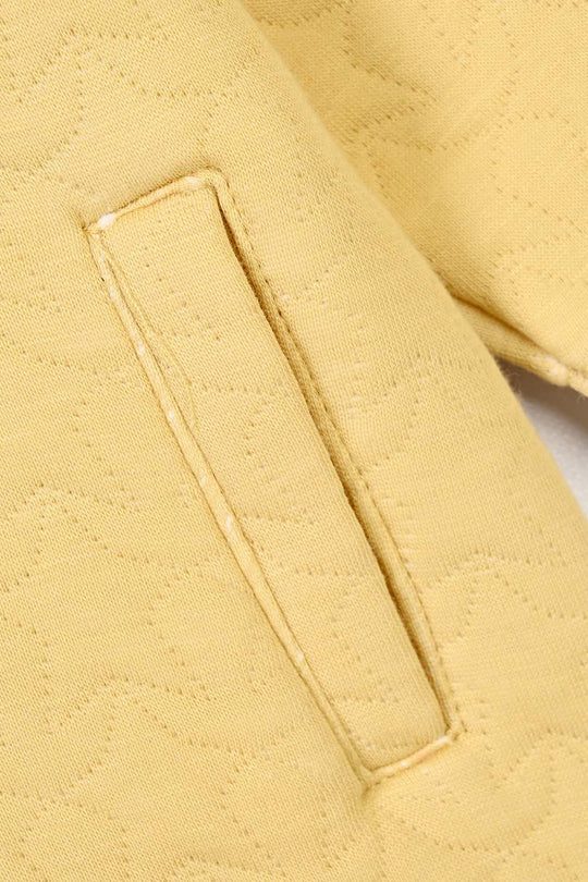 Infant Boys Quilted Jacket Yellow Mockneck-Yellow