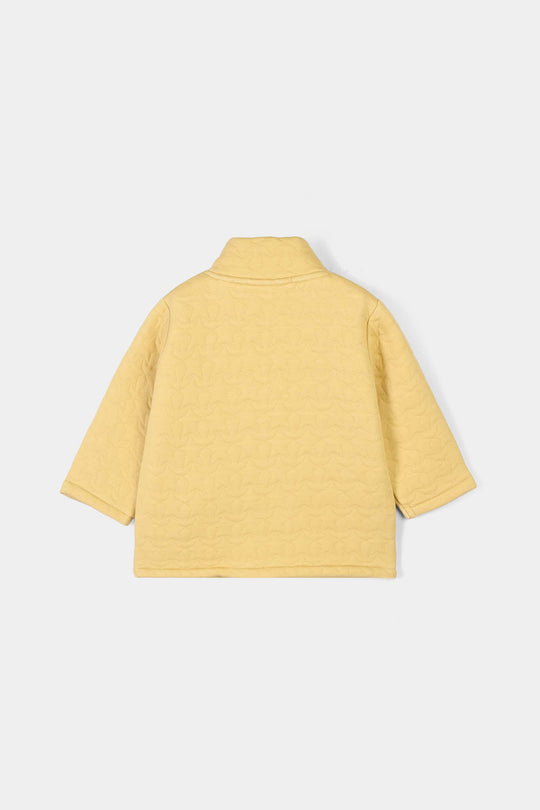 Infant Boys Quilted Jacket Yellow Mockneck-Yellow