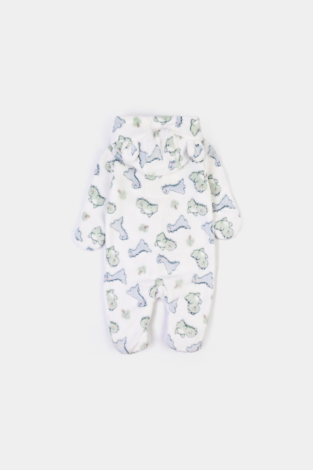 Infant Boys Sherpa Romper DINO-White