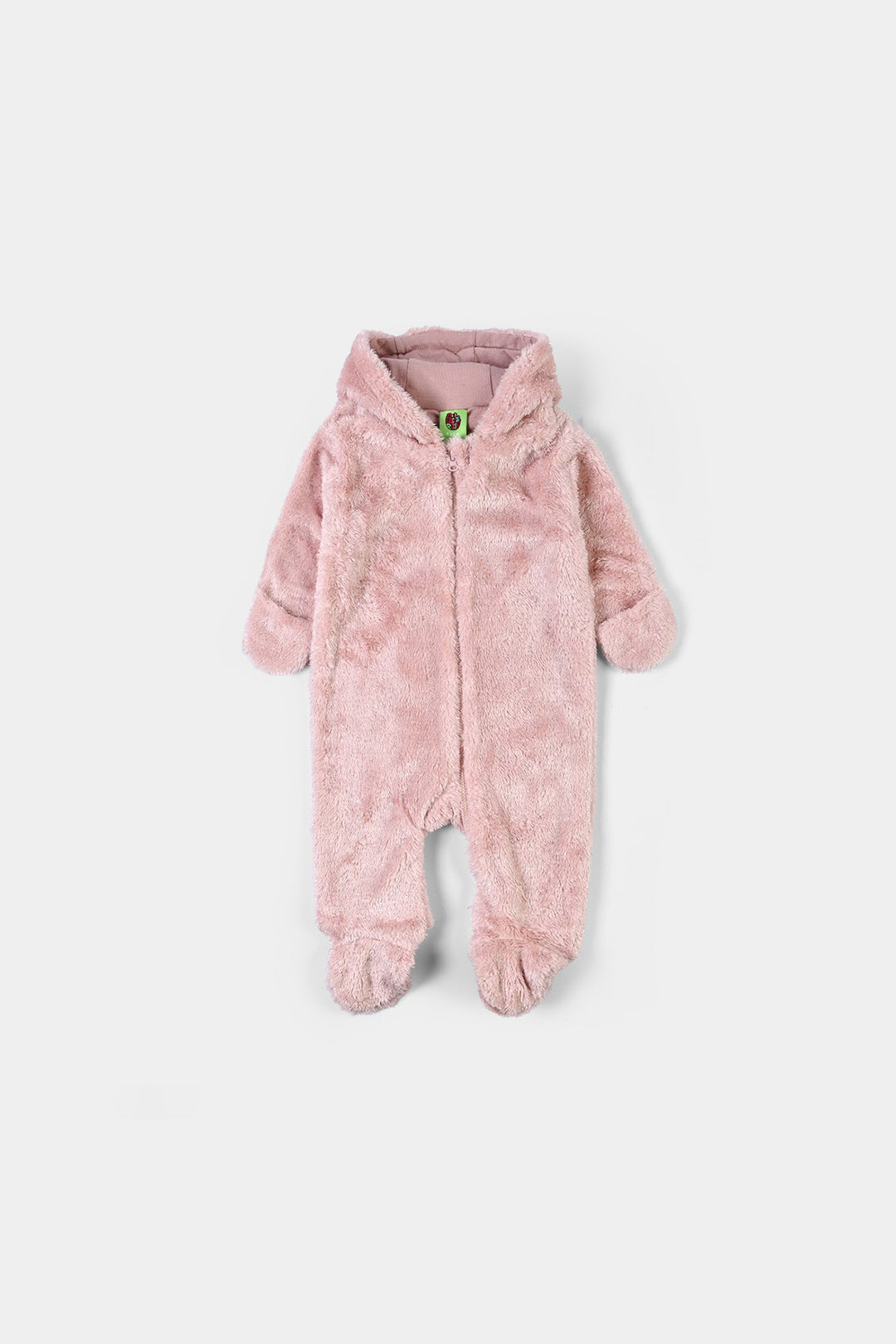 Infant Girls Sherpa Romper Tinsel-Pink