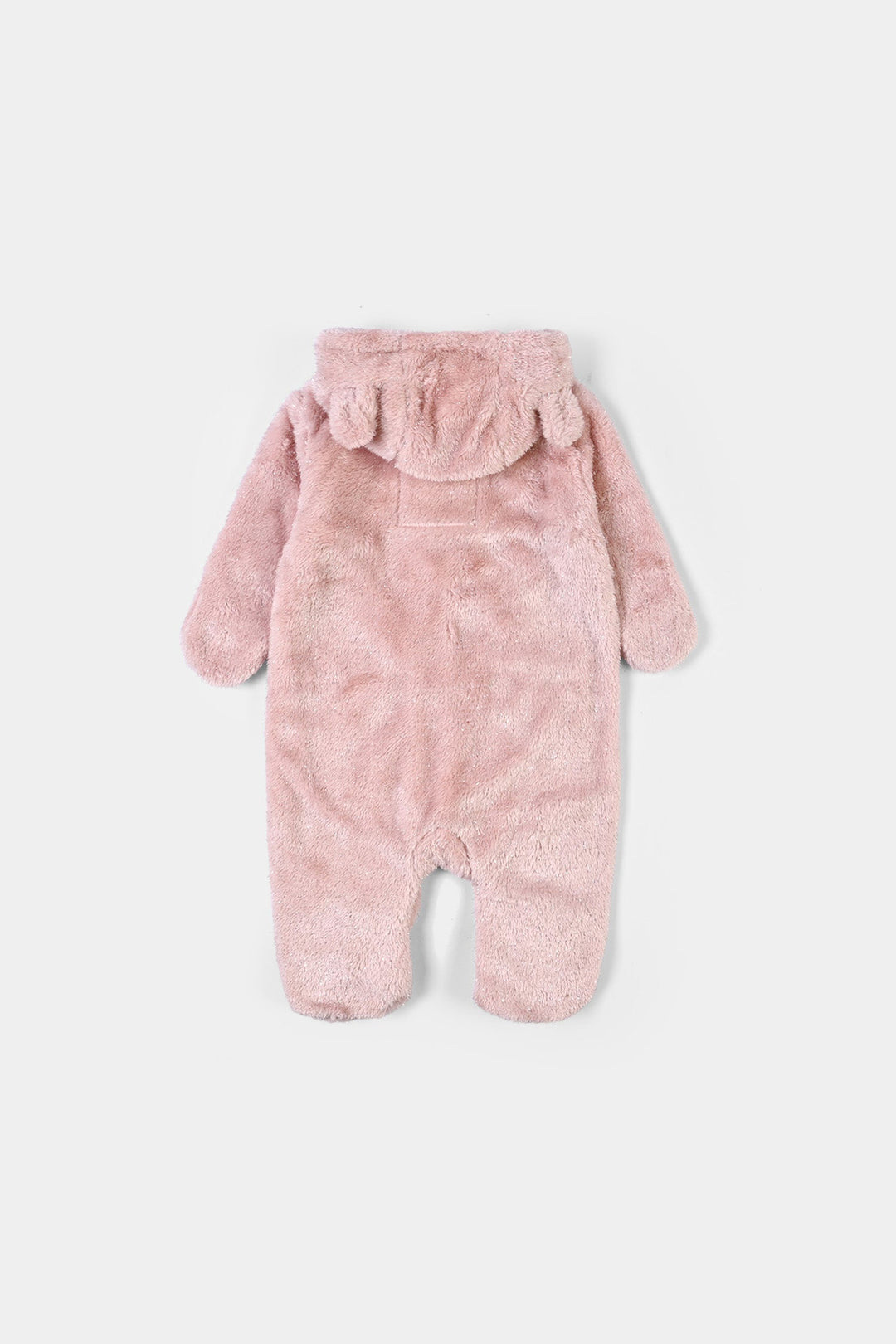 Infant Girls Sherpa Romper Tinsel-Pink