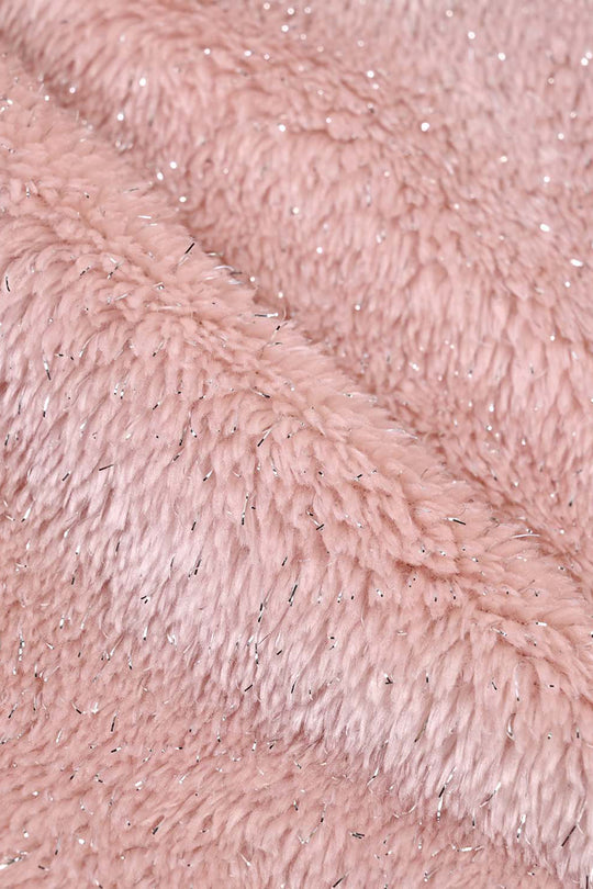 Infant Girls Sherpa Romper Tinsel-Pink