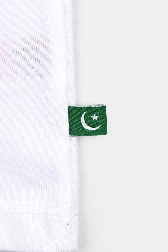 Boys White Sequins Flag T-Shirt – White