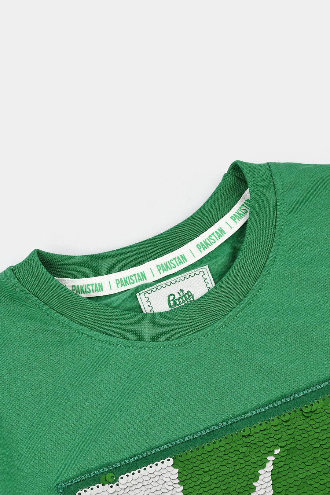 Boys Sequins Flag T-Shirt - Green