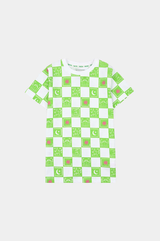 Girls Roshan Pakistan T-Shirt – Green & White