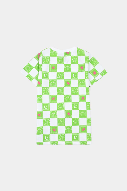 Girls Roshan Pakistan T-Shirt – Green & White