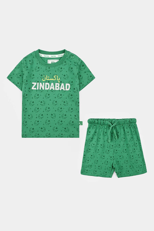 Infant Boys Cotton Jersey Suit Go Green