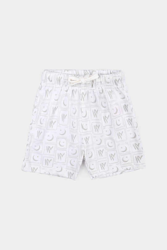 Infant Boys Monuments of Pakistan Suit – White