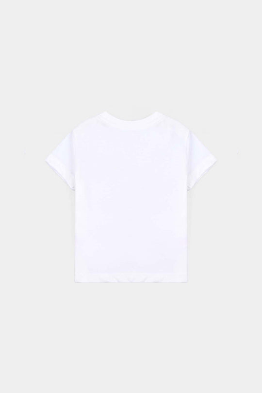 Infant Boys White Sequins Flag T-Shirt – White
