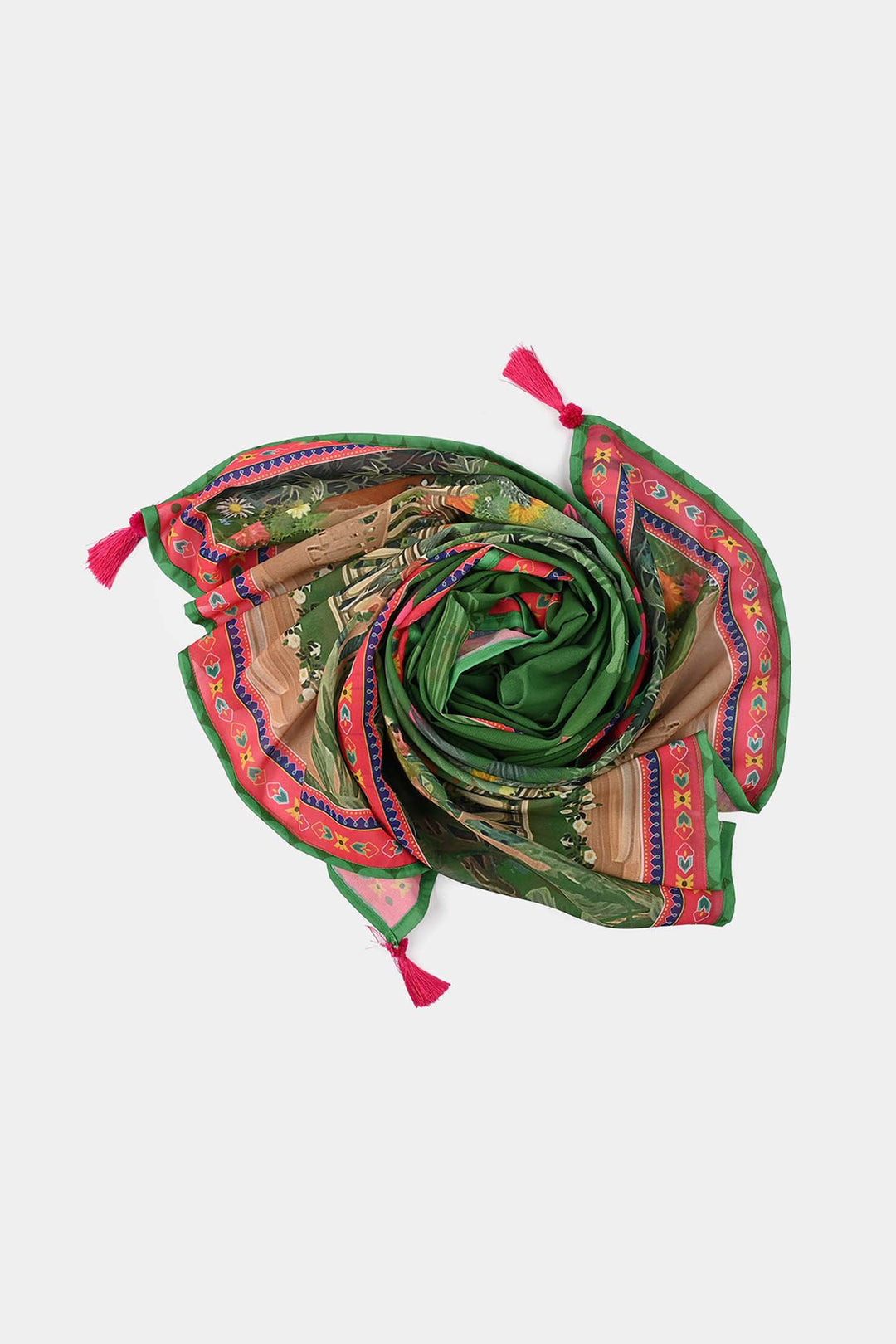 Girls Azadi Chiffon Dupatta – Green