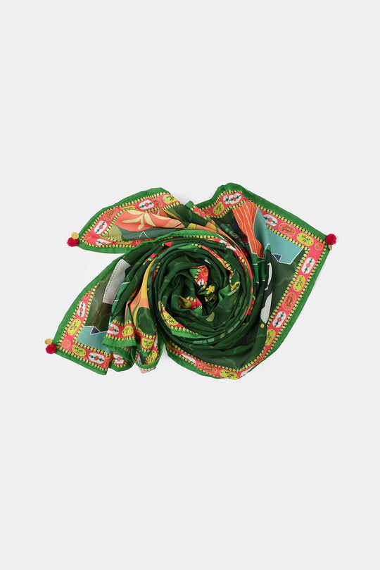 Girls Mera Pakistan Chiffon Dupatta – Green
