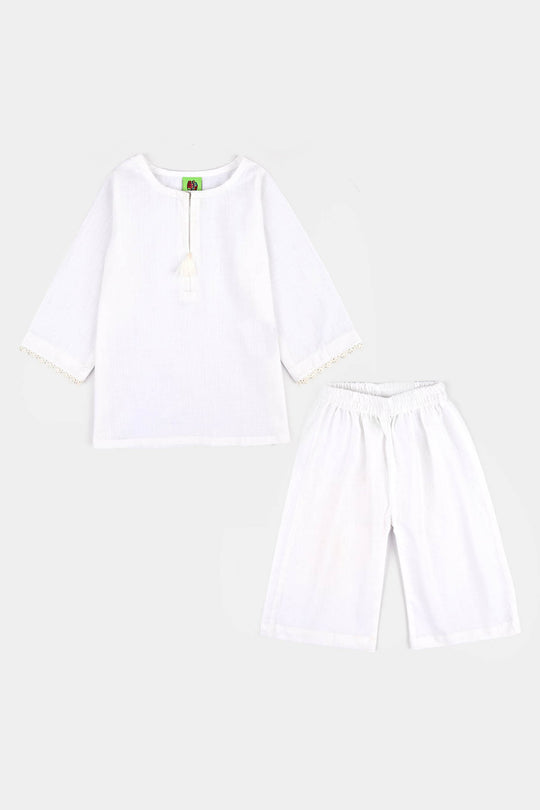 Infant Girls Cotton 2Pcs Basic-White