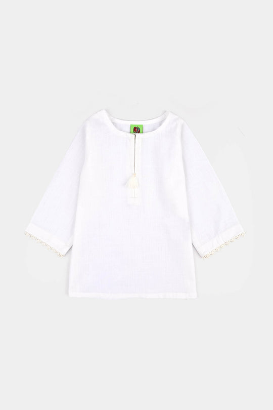 Infant Girls Cotton 2Pcs Basic-White