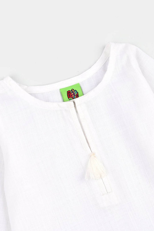 Infant Girls Cotton 2Pcs Basic-White