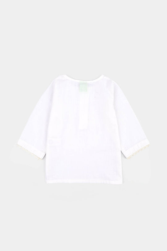 Infant Girls Cotton 2Pcs Basic-White
