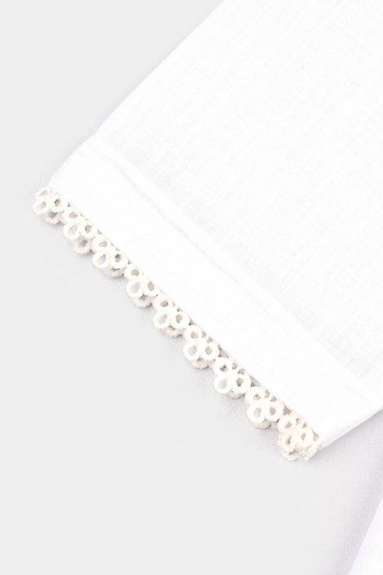 Girls Cotton 2Pcs Basic-White