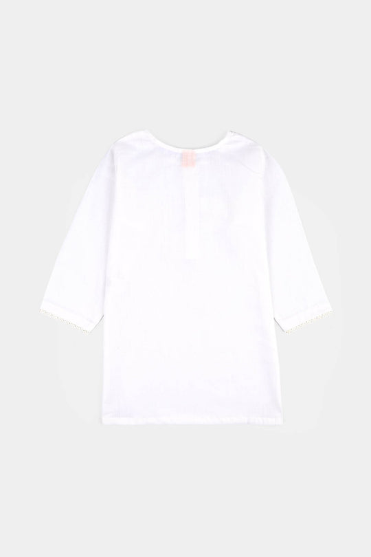 Girls Cotton 2Pcs Basic-White