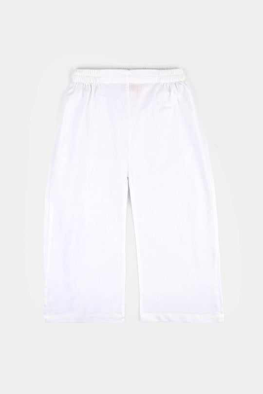Girls Cotton 2Pcs Basic-White
