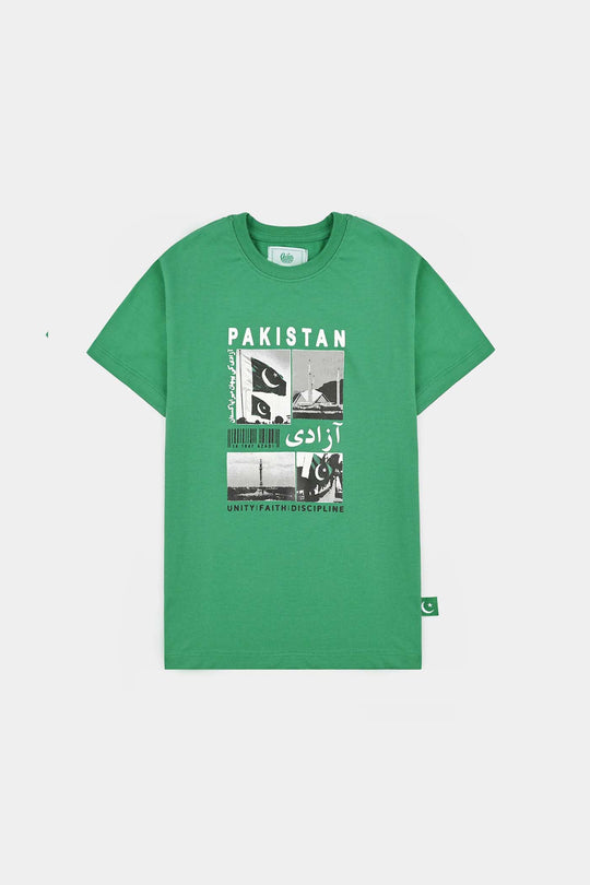 Boys Cotton Jersey T-Shirt Azaadi-Green