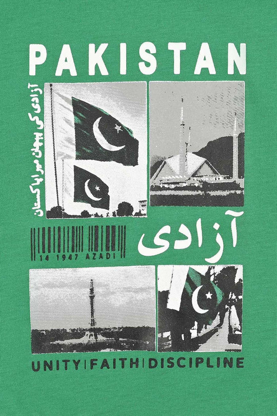 Boys Cotton Jersey T-Shirt Azaadi-Green