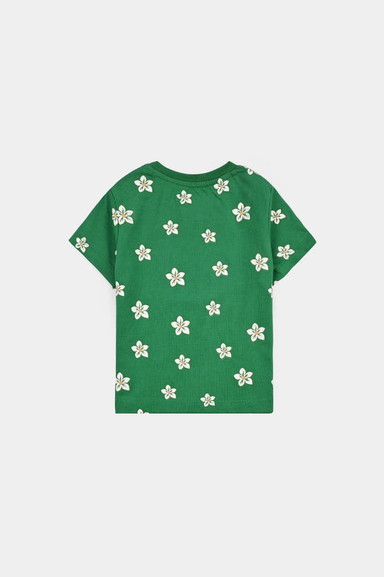 Infant Girls Cotton Jersey T-Shirt Sabki Pehchan Pakistan-Green