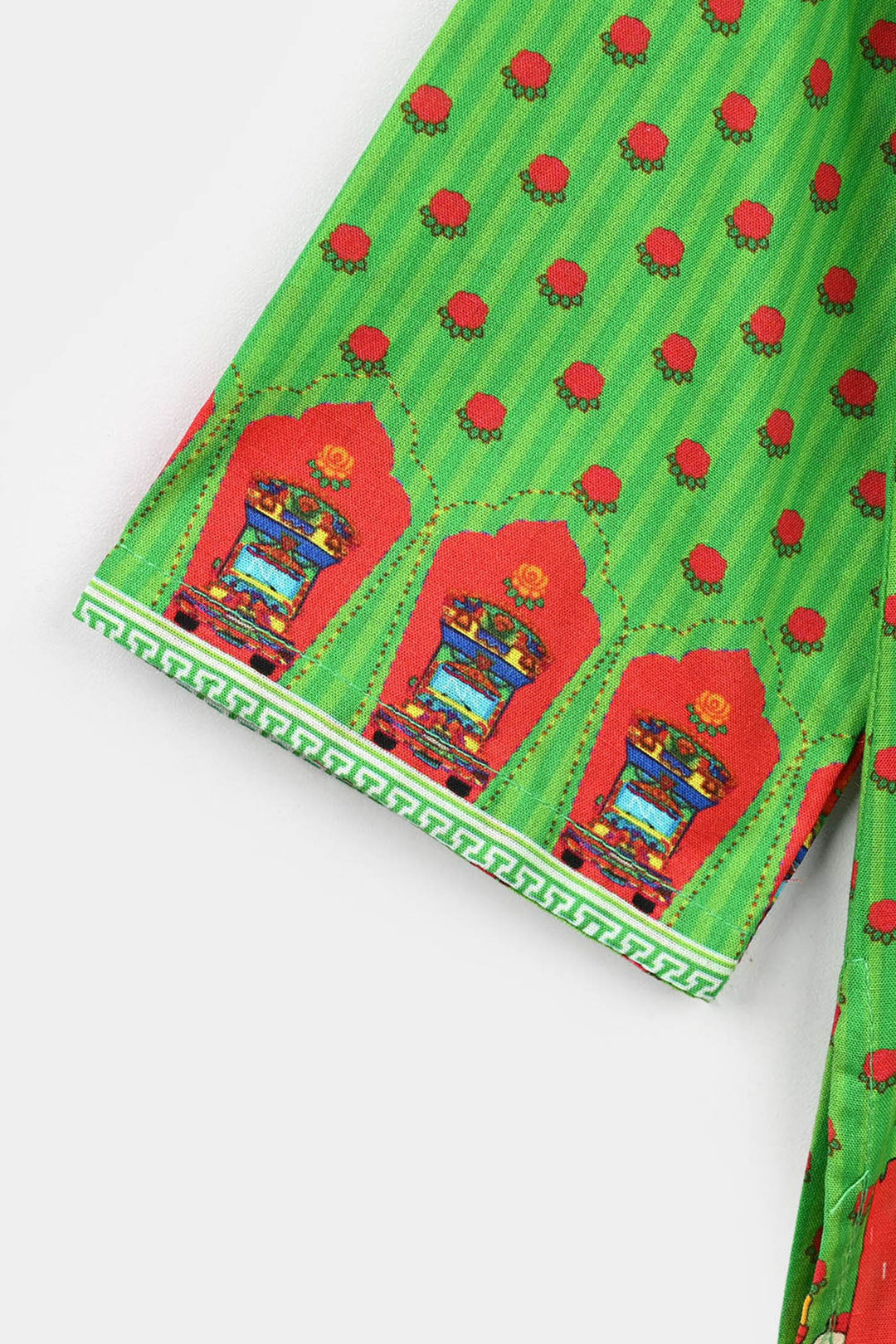 Infant Girls Cotton Independence Rose Kurti – Green
