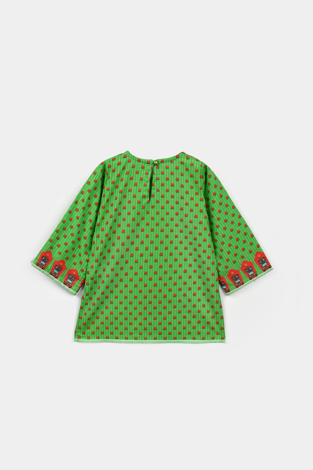 Infant Girls Cotton Independence Rose Kurti – Green