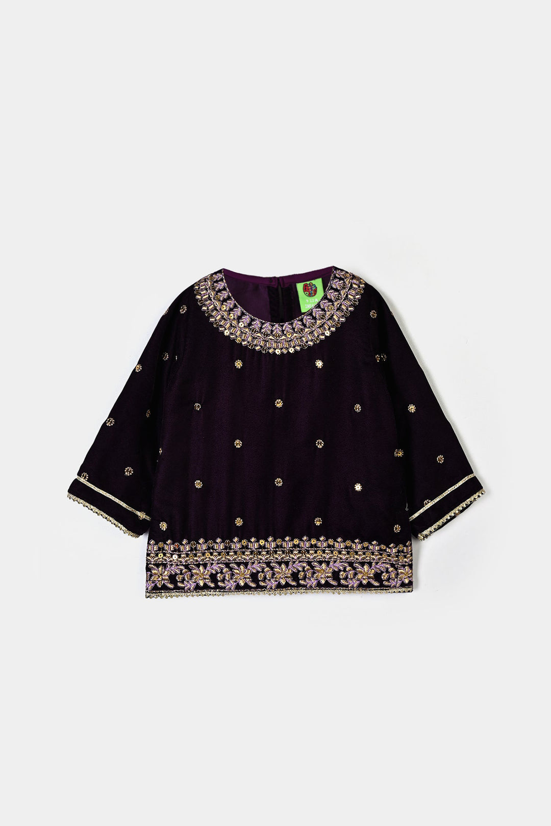 Infant Girls Velvet 2Pcs Noor-E-Bachpan