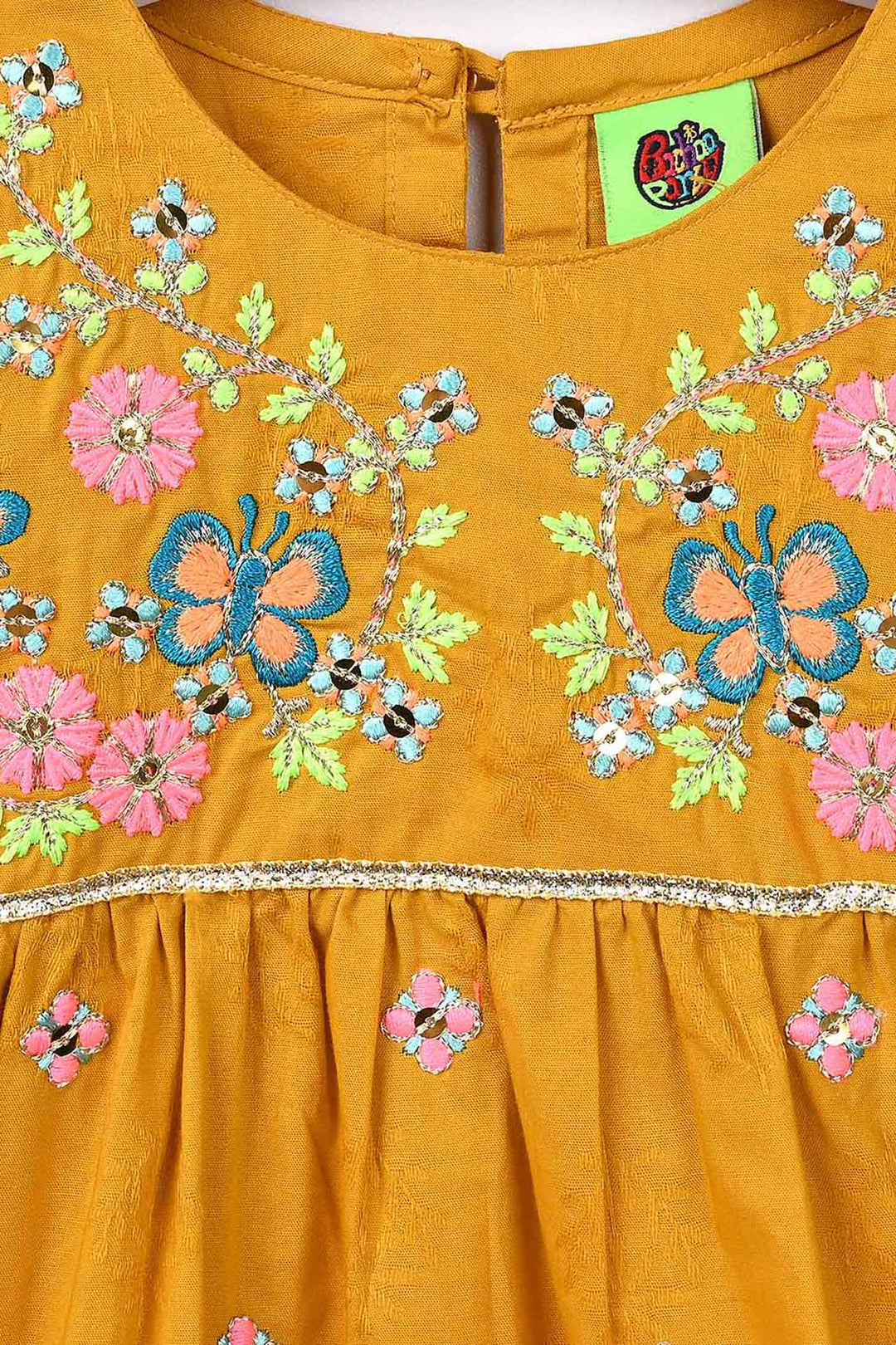 Infant Girls Jacquard 2 Pcs Little Garden - Mustard
