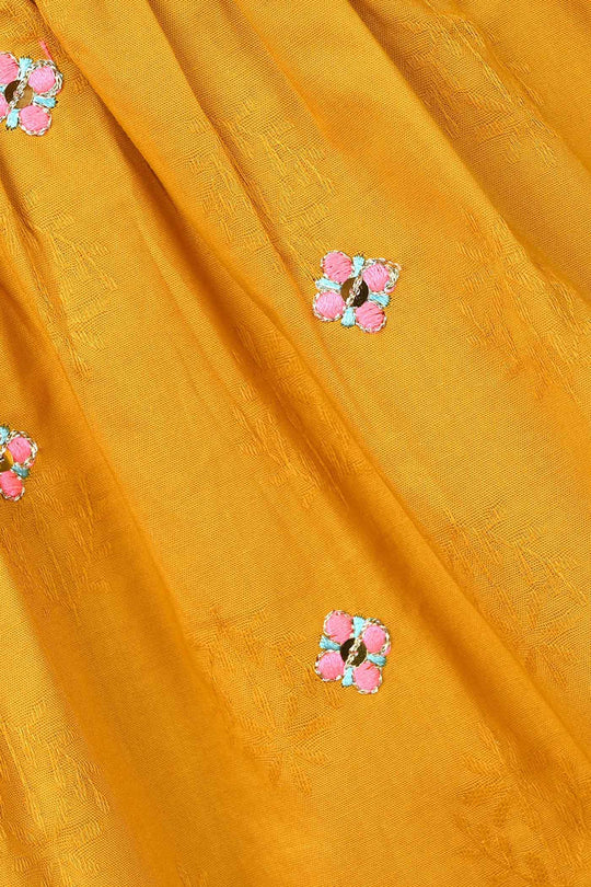 Infant Girls Jacquard 2 Pcs Little Garden - Mustard