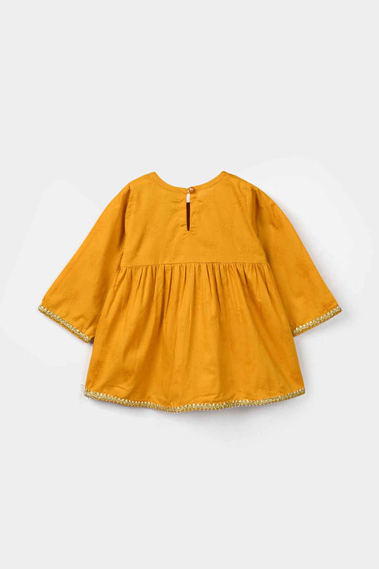Infant Girls Jacquard 2 Pcs Little Garden - Mustard