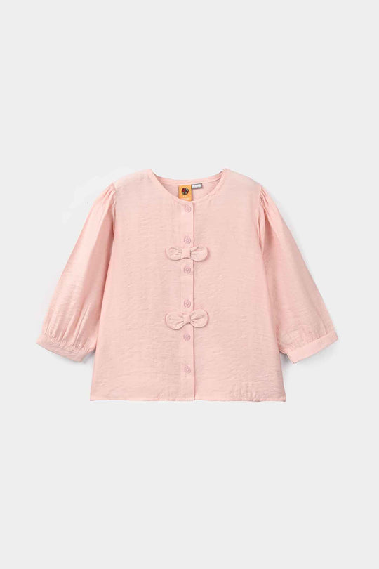 Girls Polyester Casual Top Spring Garden - Baby Pink