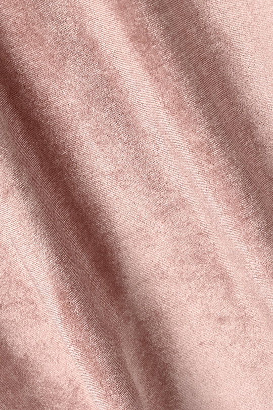 Girls Velvet Casual Frock Birdy-Muted Pink