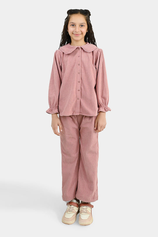 Girls Corduroy Co-Ord Set Candyl - Tea Pink