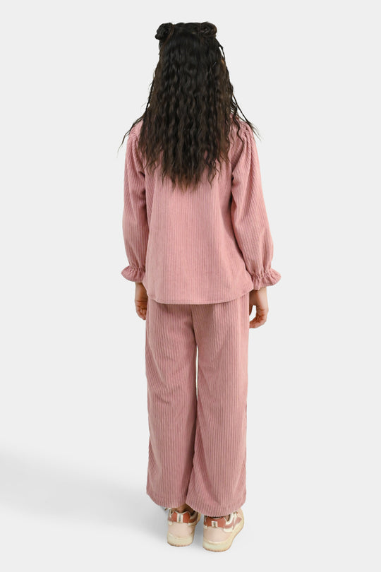 Girls Corduroy Co-Ord Set Candyl - Tea Pink