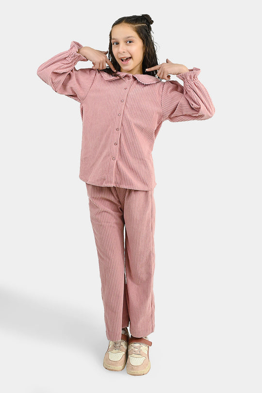 Girls Corduroy Co-Ord Set Candyl - Tea Pink