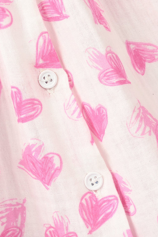 Infant Girls Gauze Casual Frock - Hearts