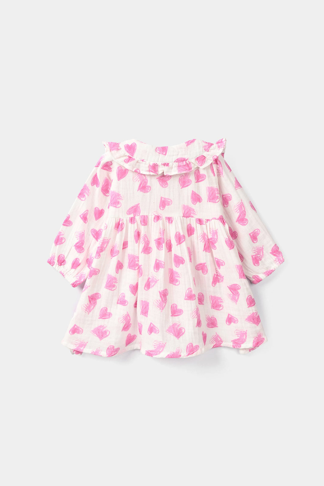 Infant Girls Gauze Casual Frock - Hearts