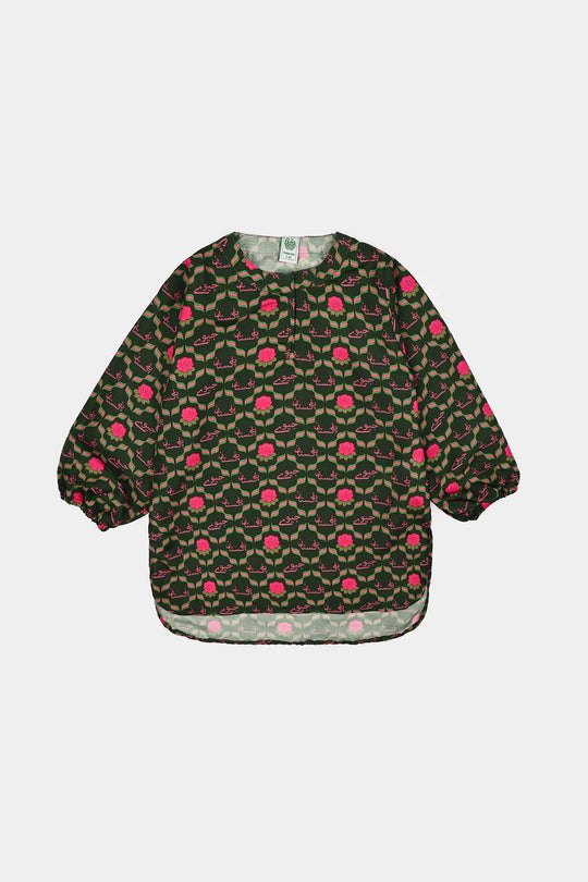 Girls Poly Lawn Ind 2Pcs Pink Flower-Green