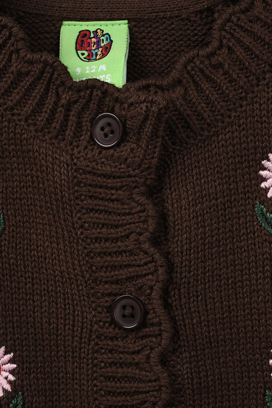 Infant Girls Acrylic Cord Set Flower Street - BROWN