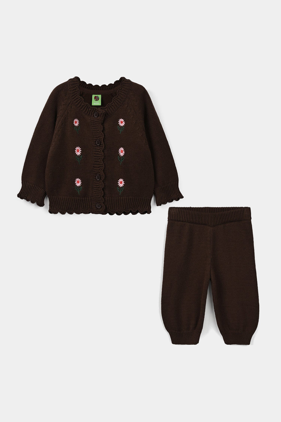 Infant Girls Acrylic Cord Set Flower Street - BROWN