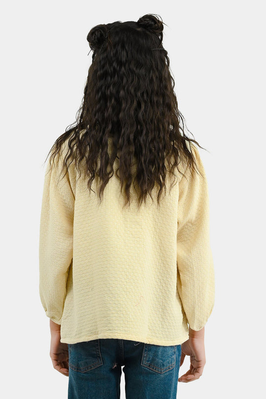 Girls Gauze Casual Top Vanilla - Cream